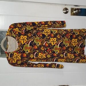 J. Crew Factory Womens Dress Slip-on Fall Floral Thanksgiving Sz XS EUC